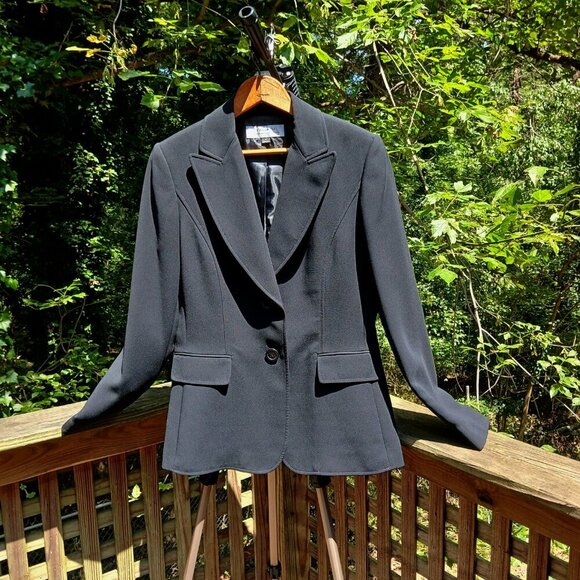 Tahari ASL Jet Black Blazer Polished, Professional, A Timeless Classic Sz 6 - Picture 2 of 11